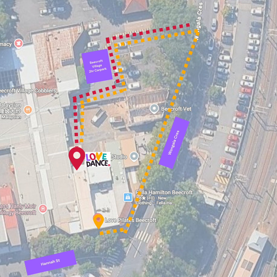 Love Dance Co  map - HOW TO FIND US