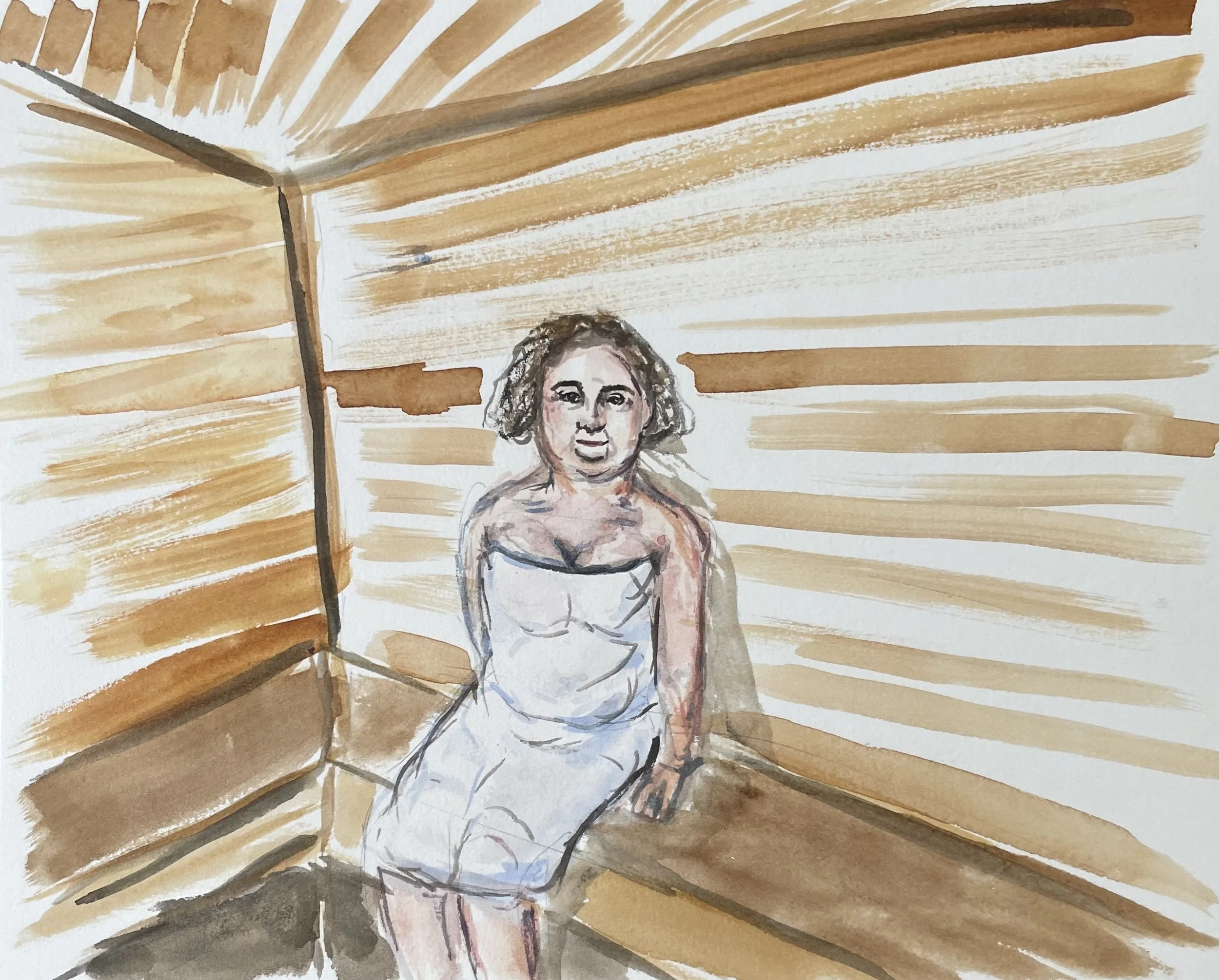 Susan Boyle at the sauna