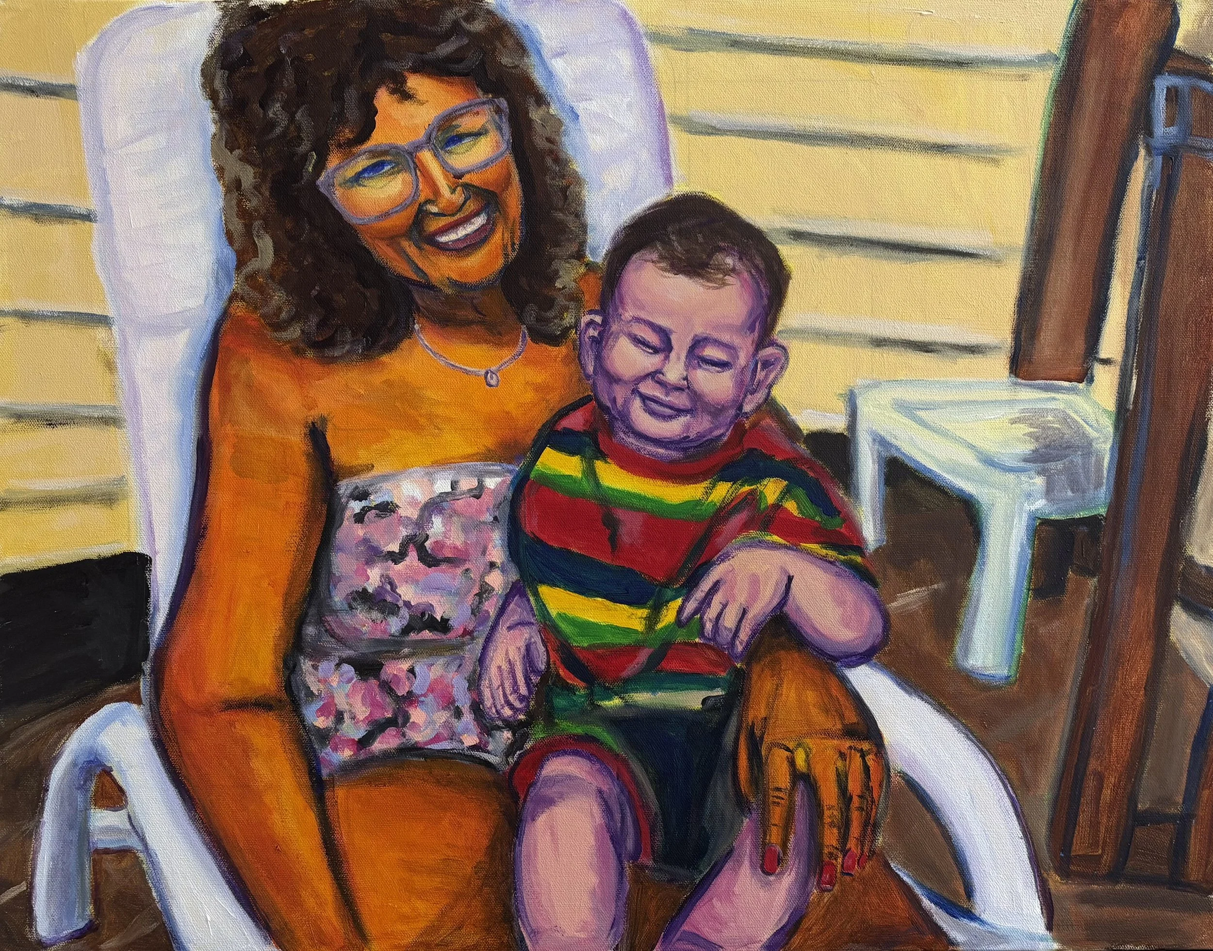 fruity little genes, acrylic on canvas 18"x24" (2025)