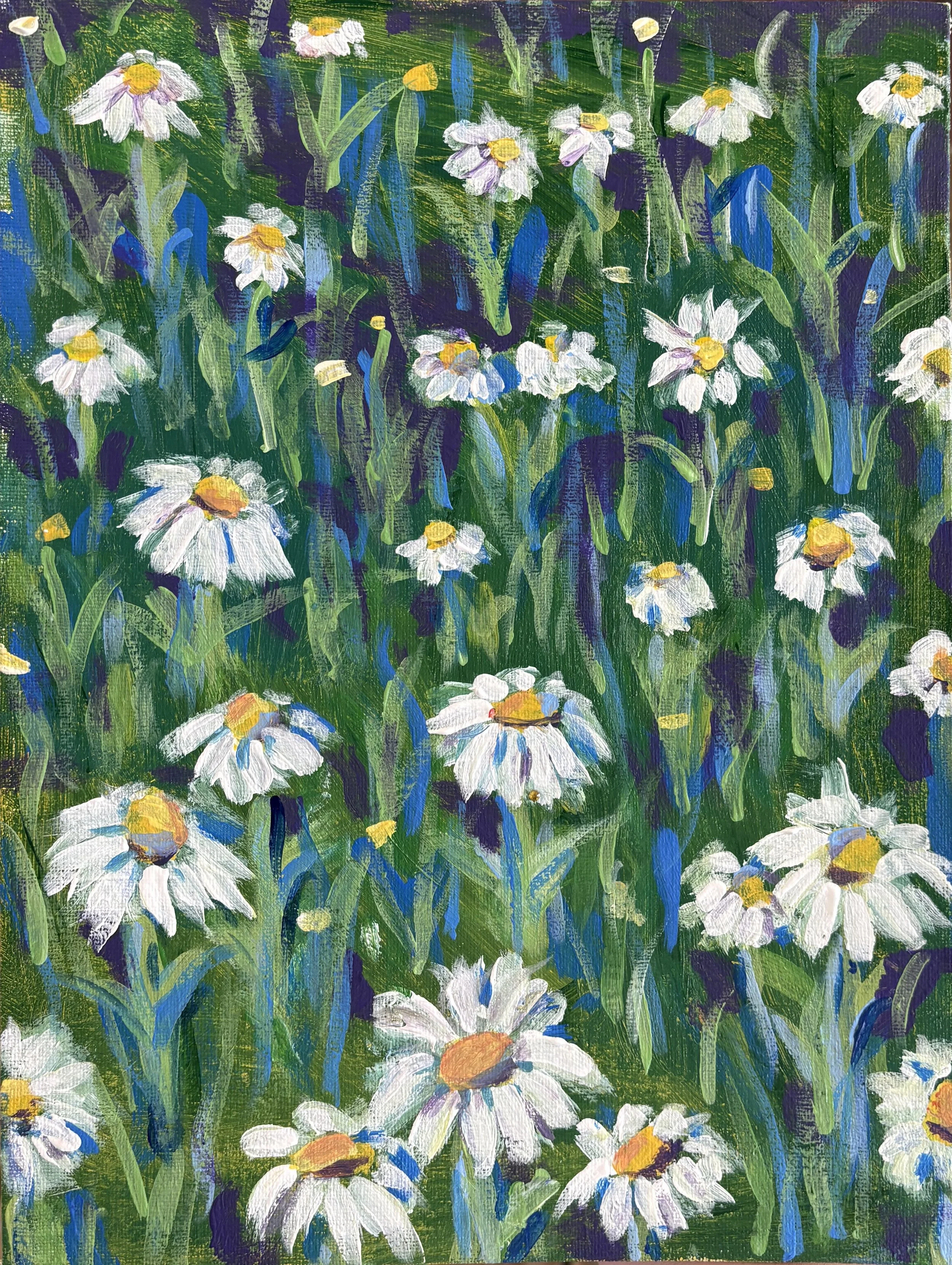 DAISIES!, acrylic on board (2025)