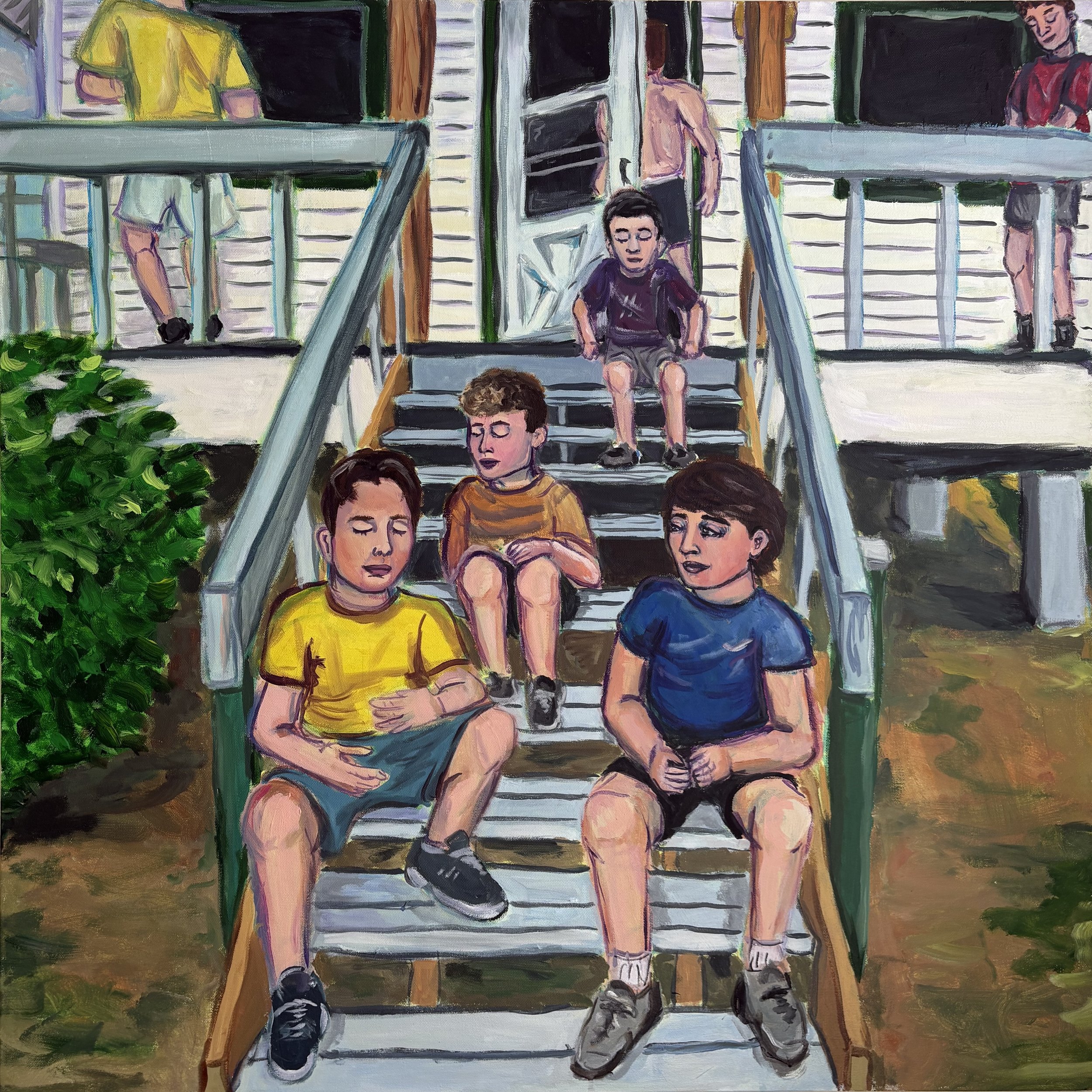 Summer Nephews, acrylic on canvas 36"x36" (2025)