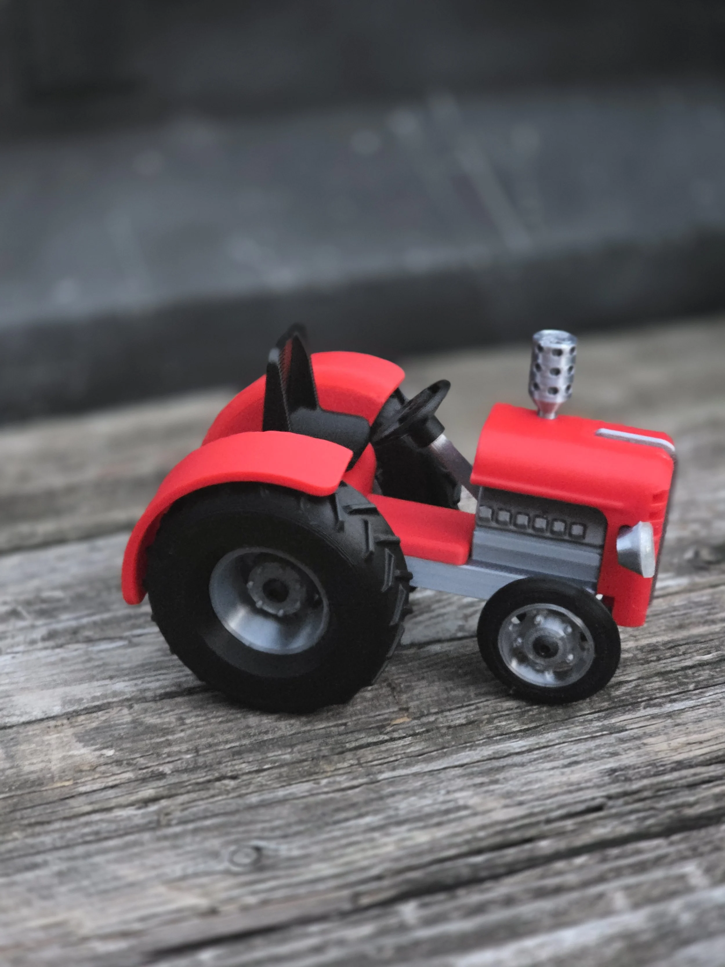 3D Printed Red Tractor Model | Farmhouse Desk Decor, Farmer Gift