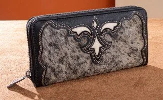 Trinity Ranch Hair-On Cowhide RFID Protected Collection Wallet - Black