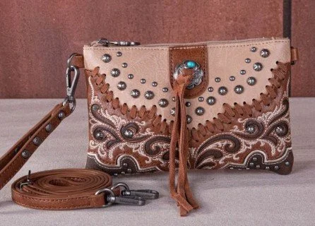 Montana West Embroidered Scroll Cut-out Collection Clutch/Crossbody/Wristlet
