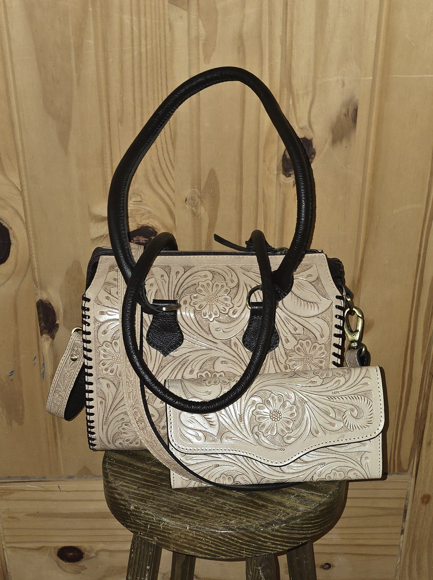 Leather Washout Handbag