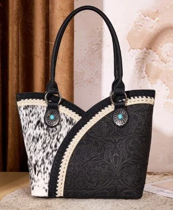 Montana West Tooled & Cowhide Tote Bag