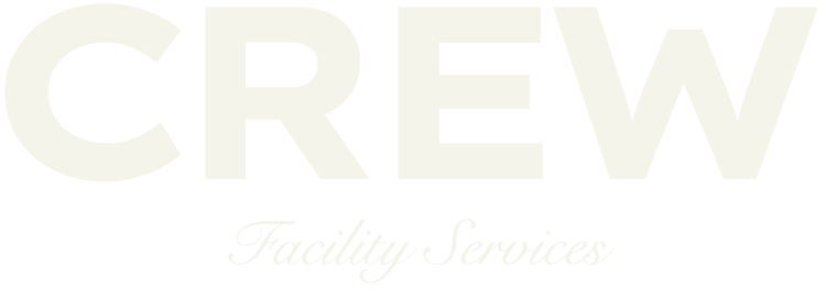 Logo with the word 'CREW' in large uppercase letters and 'Facility Services' in smaller cursive font beneath it.