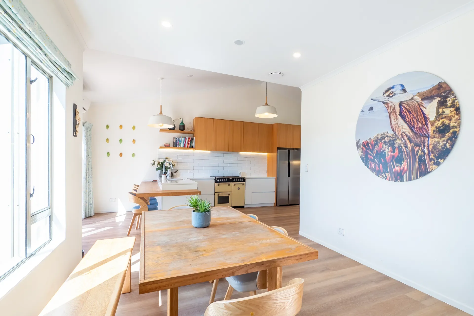 kitchen dining with wall art.webp