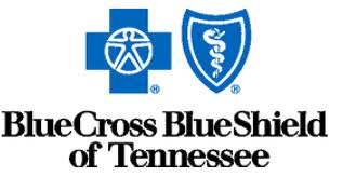 Blue Cross and Blue Shield of Tennessee logo with a blue cross and a blue shield