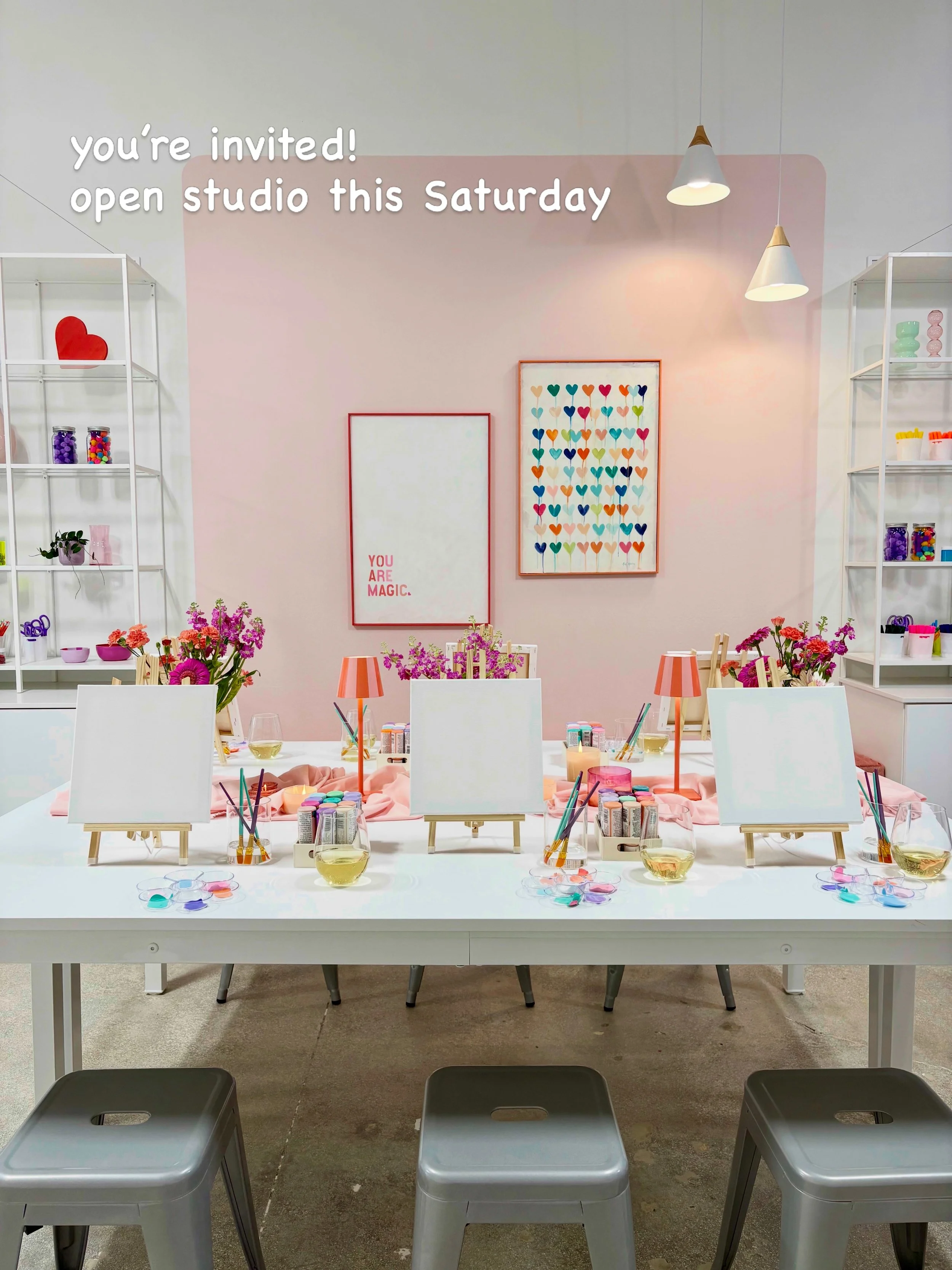 Boca, we&rsquo;re opening our doors! 🎨✨
Join us for a FREE Open Studio this Saturday, August 29th from 11am&ndash;3pm &mdash; swing by anytime, no RSVP needed.
Tour our gallery-inspired studio, create a fun mini project on us, and get a first look a