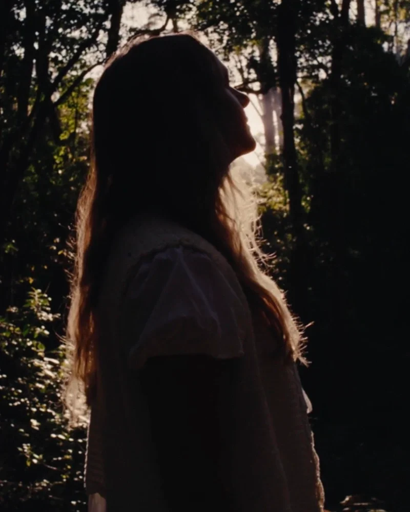 Rachael Sardelich meditating outside