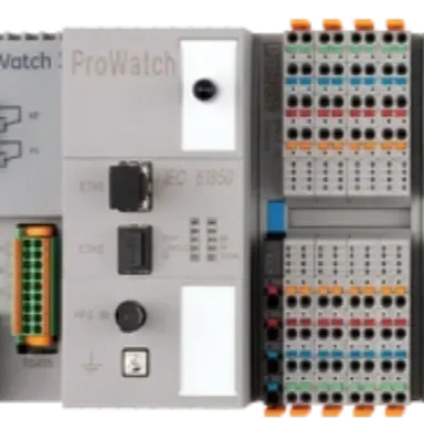Industrial control panel with various switches, dials, and wiring connections.