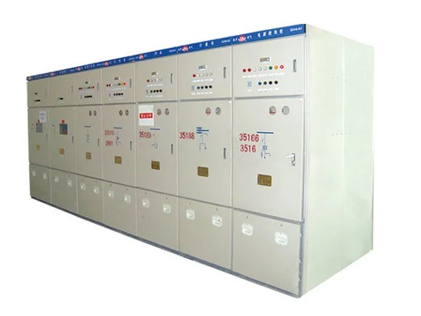 A row of electrical control panels with switches and indicators.