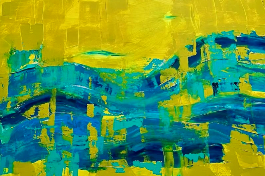 "Luminaria con Océano"
Part of a set, acrylic on canvas, 36 x 48