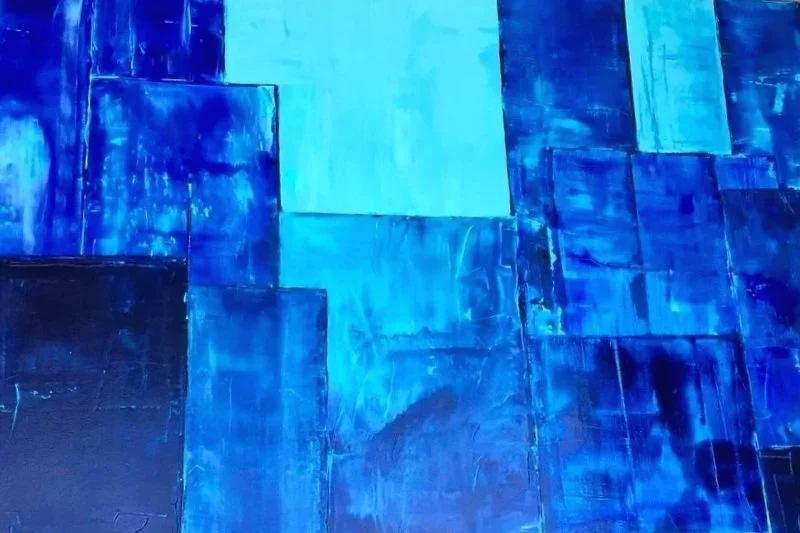 “Blue on Blue”
Acrylic on canvas, 36 x 48