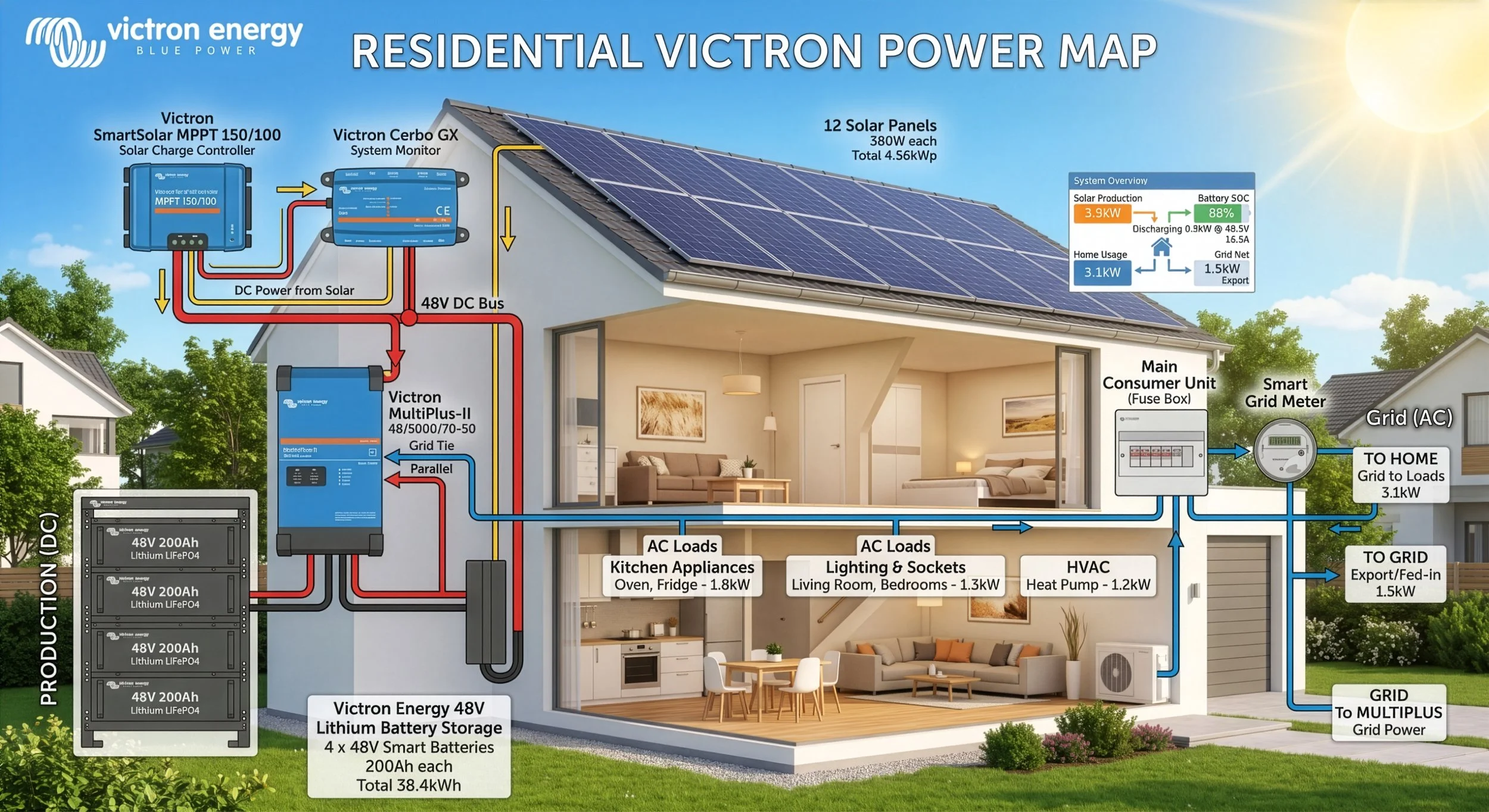 Victron Grid Tie Battery Backup