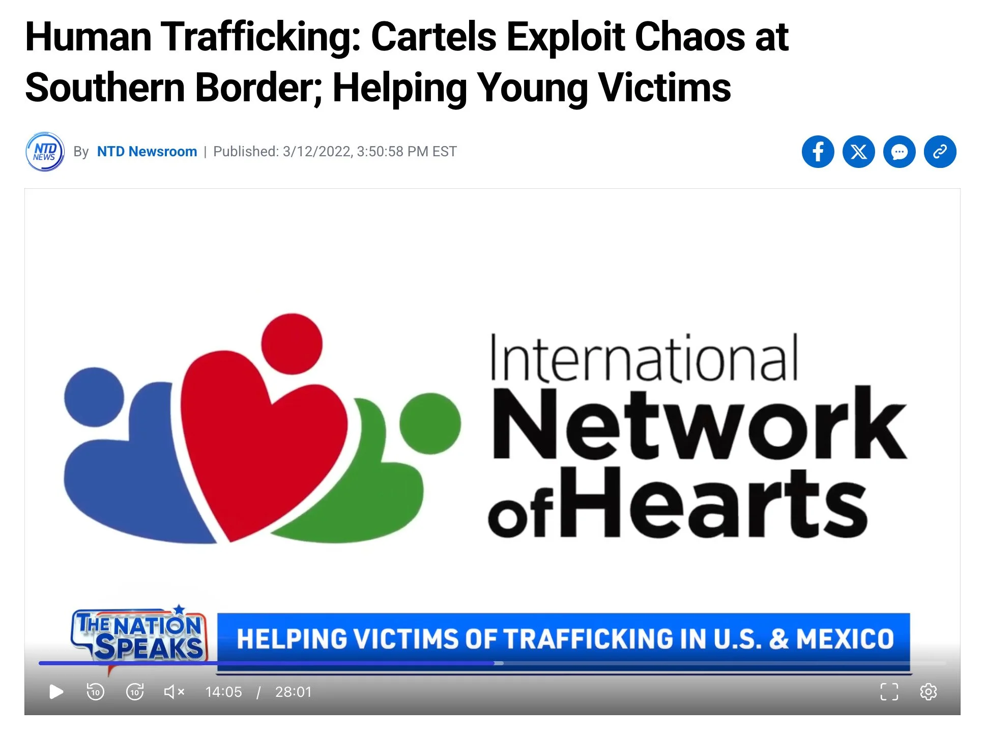 Human Trafficking: Cartels Exploit Chaos at Southern Border; Helping Young Victims