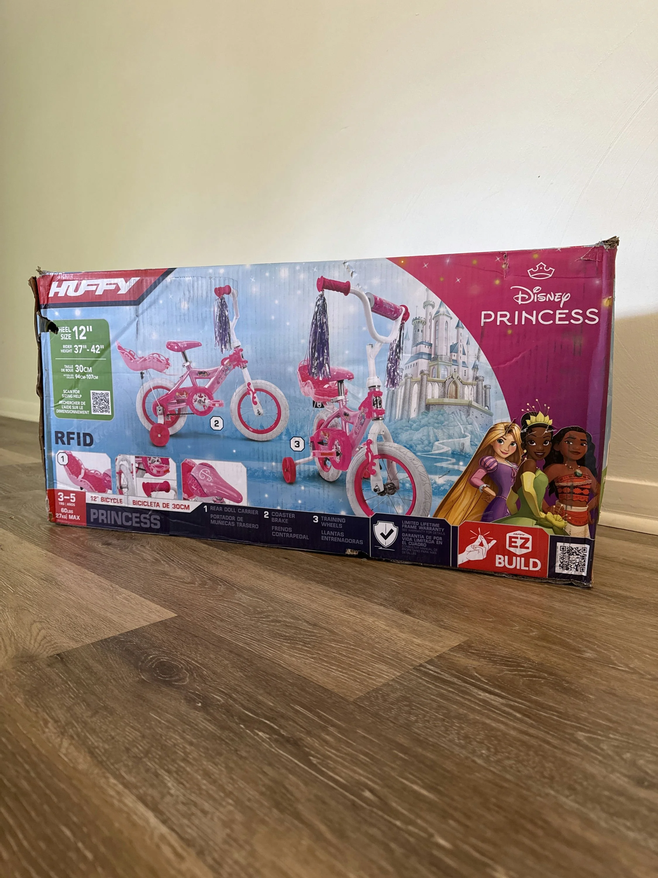 Huffy 12" Disney Princess Kids' Bike, Fits Riders 37" - 42", Pink, Youth, Girl's