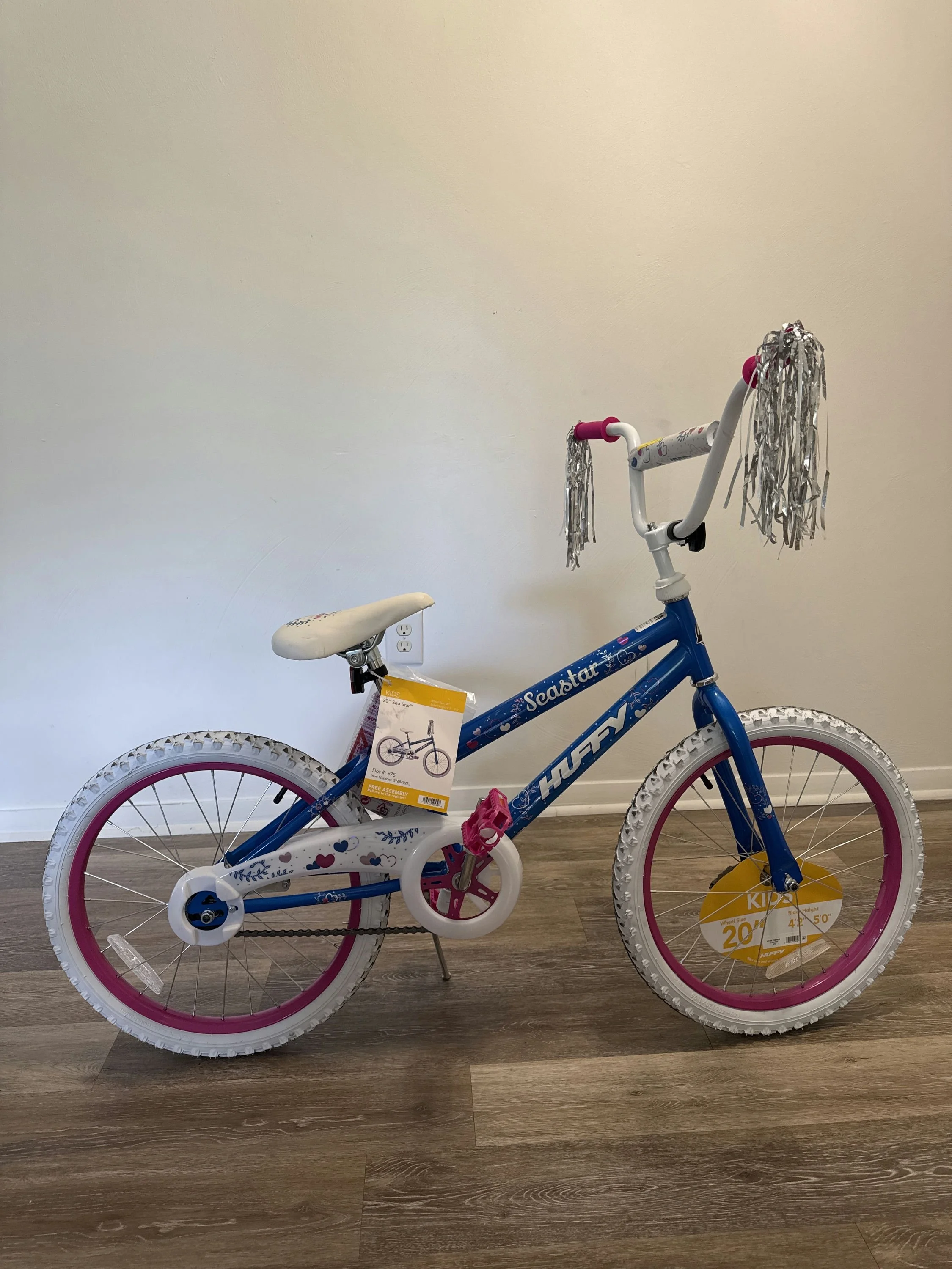 Huffy 20" Sea Star Kids' Bike, Fits Riders 44" - 56", Blue/Pink, Youth, Girls