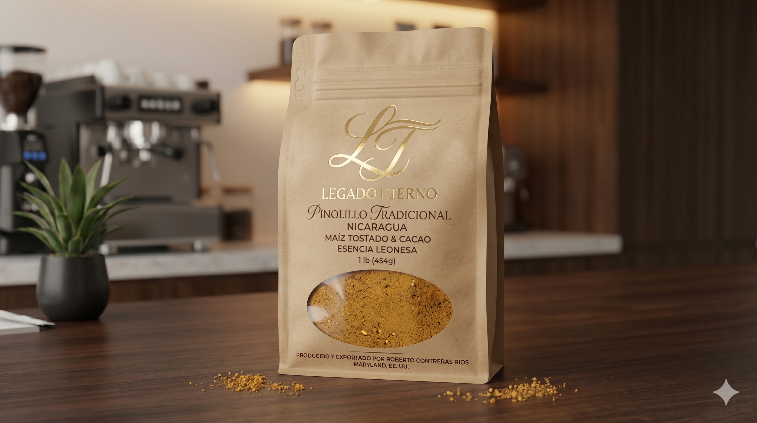 Pinolillo de Maíz y Cacao (1 lb) - Esencia Leonesa