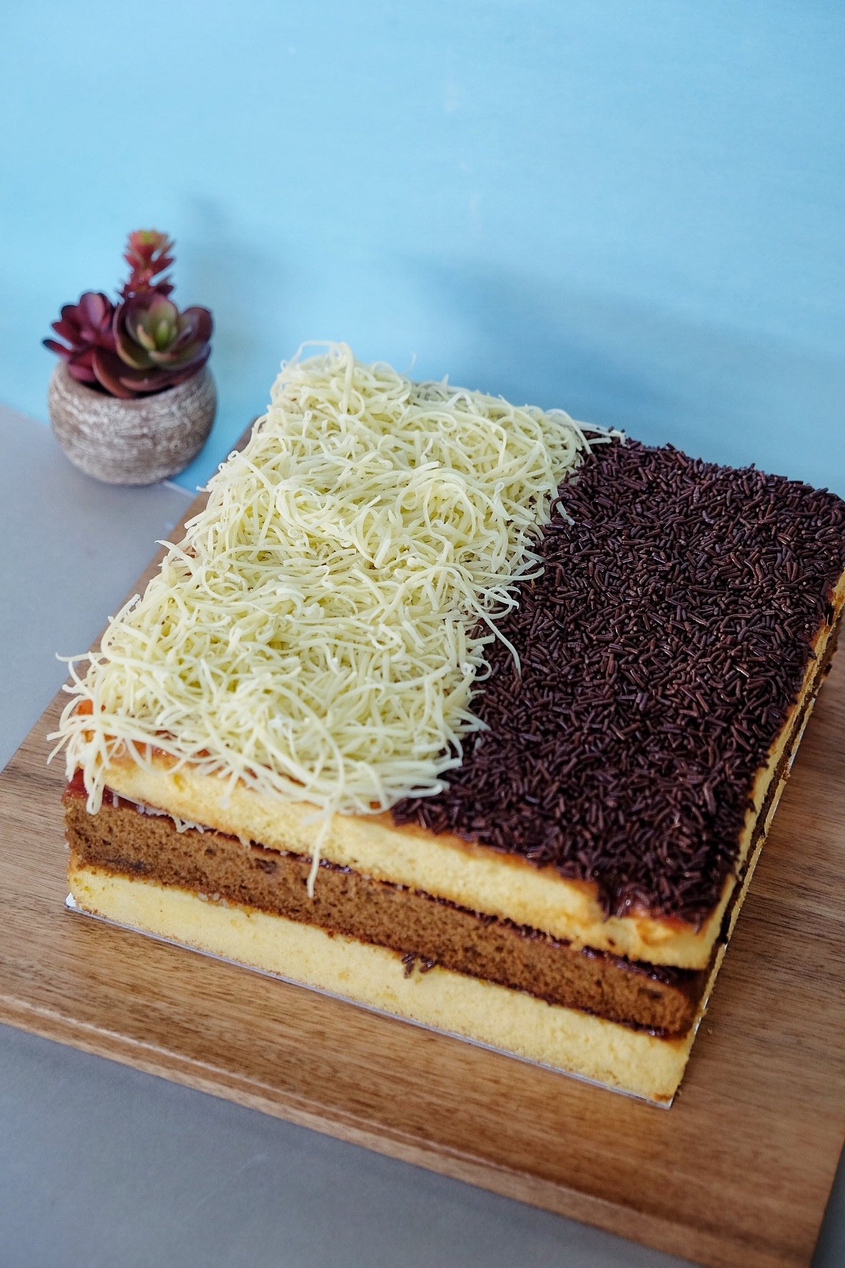 Lapis Surabaya (Indonesian Layer Cake with Strawberry Jam)