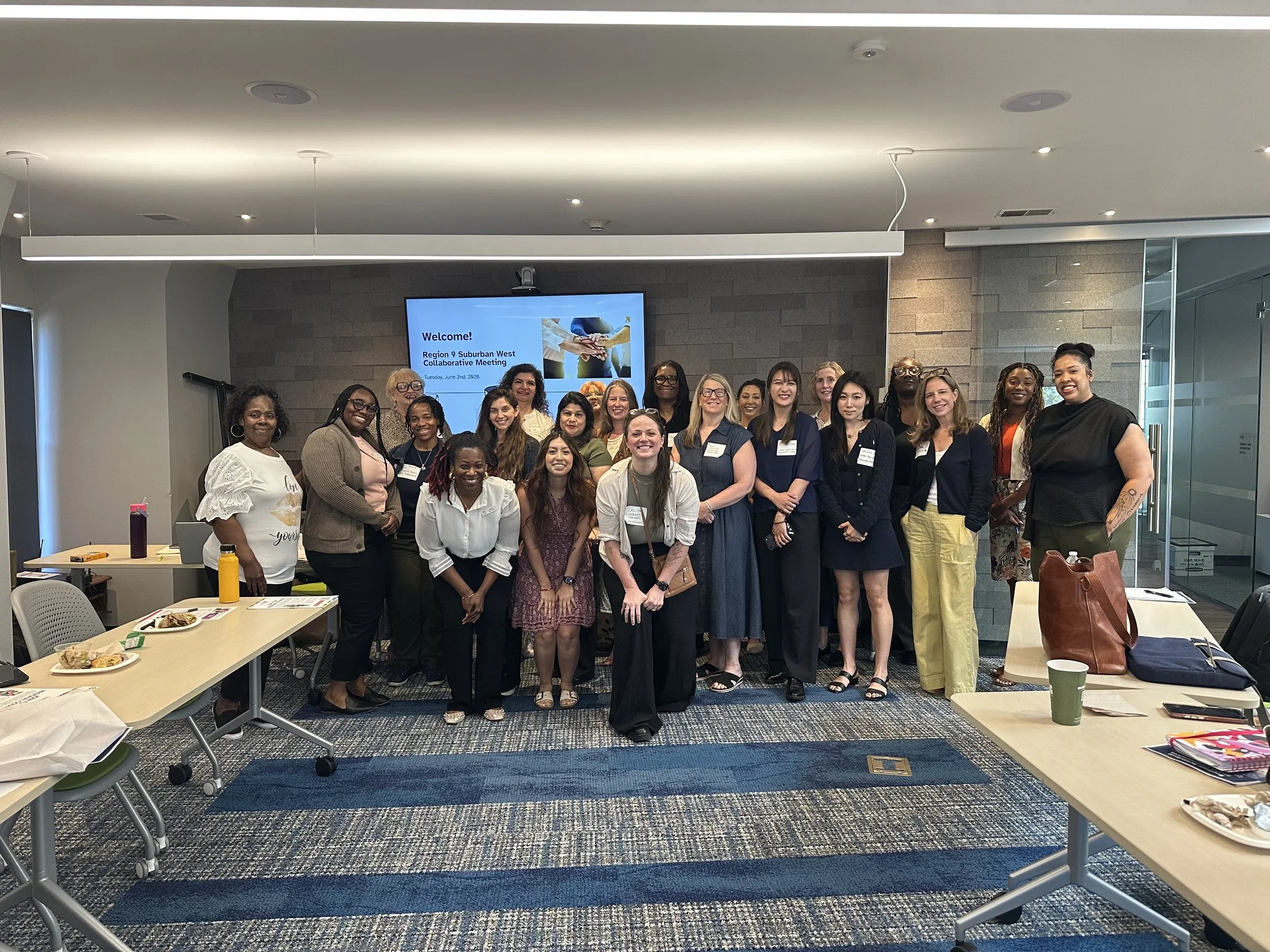 Group photo of participants at a Region 9 Suburban West Collaborative Meeting.