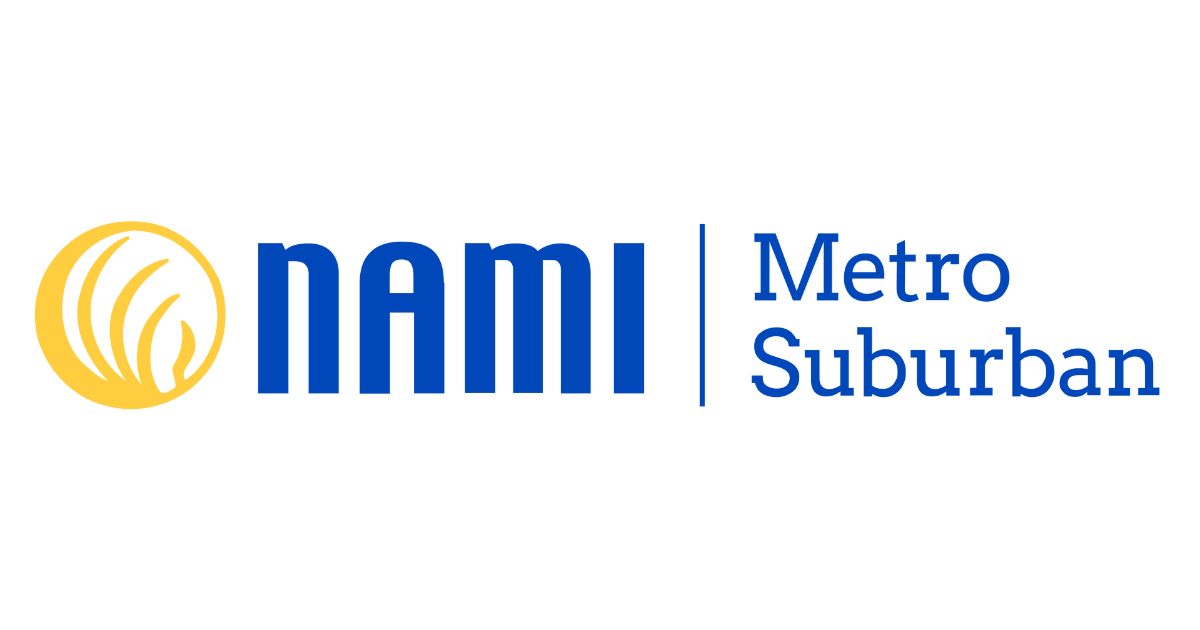 NAMI Metro Suburban logo with a yellow circular emblem and blue text