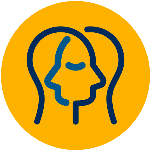 Icon of overlapping human profiles.