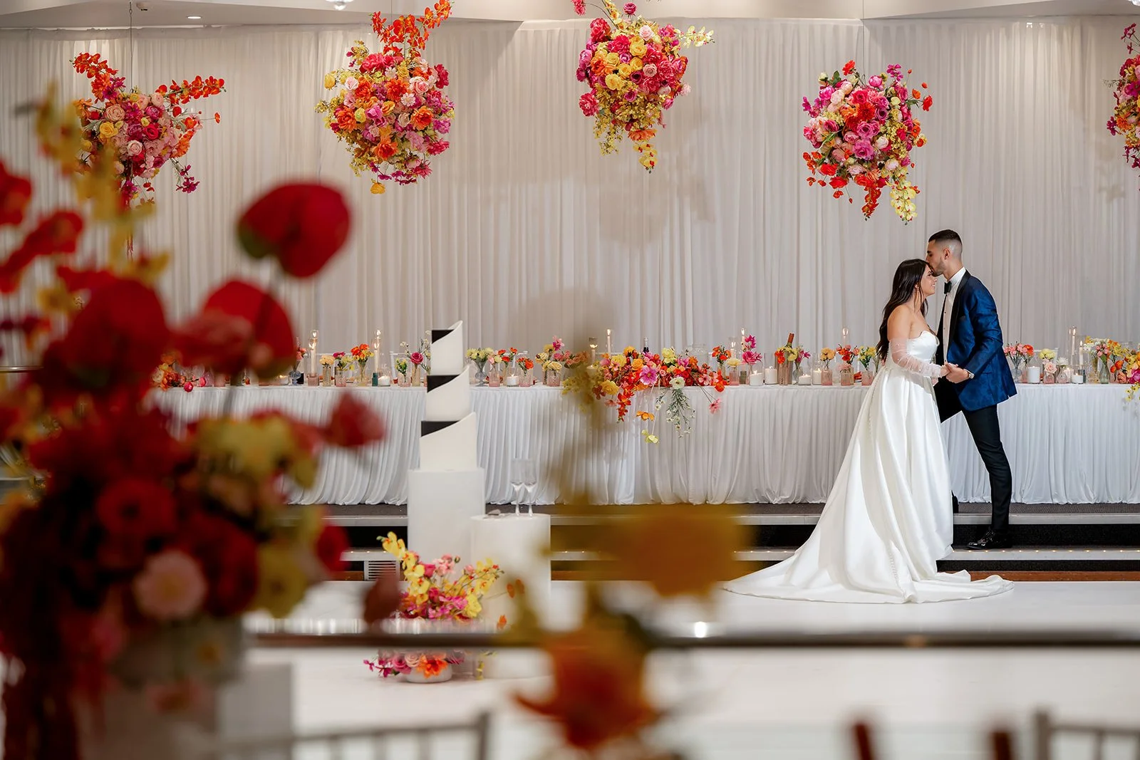 Elegant wedding reception at Donato Reception Centre, a European-inspired wedding venue in Adelaide.