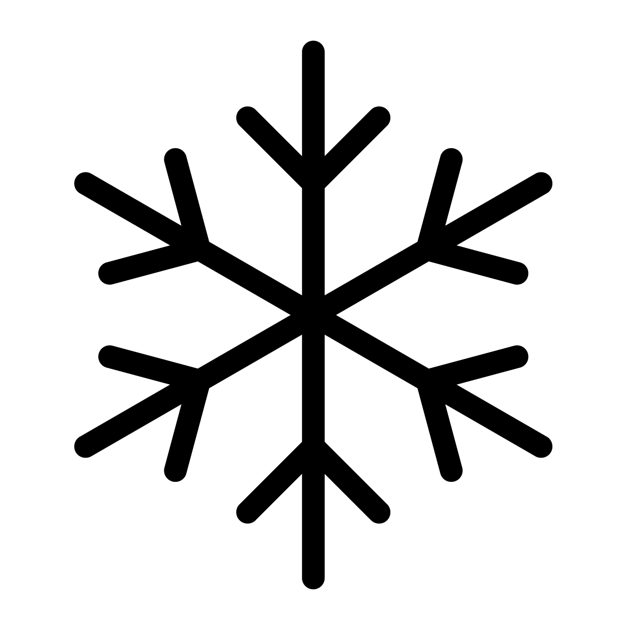 Black silhouette of a unicorn standing with a long horn on its head, set against a white background.