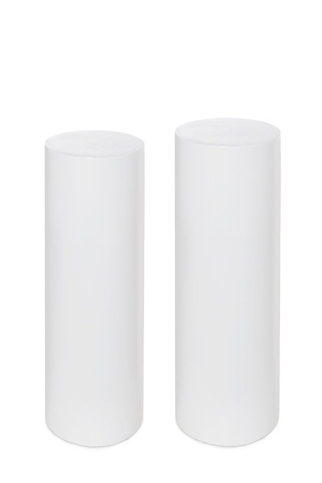 2 x White Round Acrylic Plinths