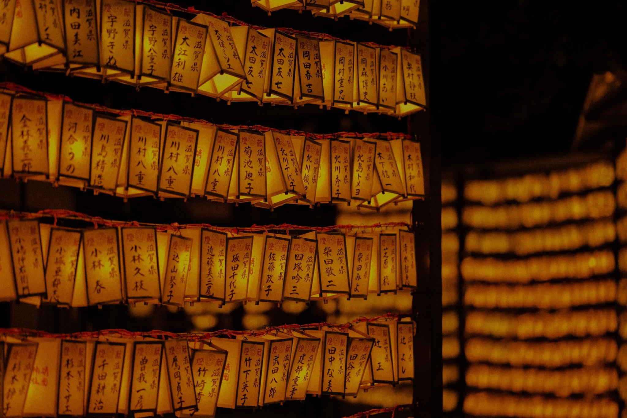 Each lantern holds a small piece of night it refuses to give back.