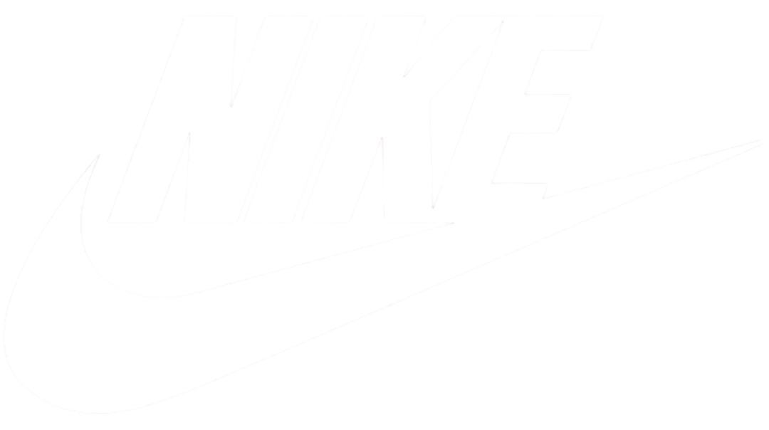 Black background with white Nike logo, consisting of the brand name and swoosh.