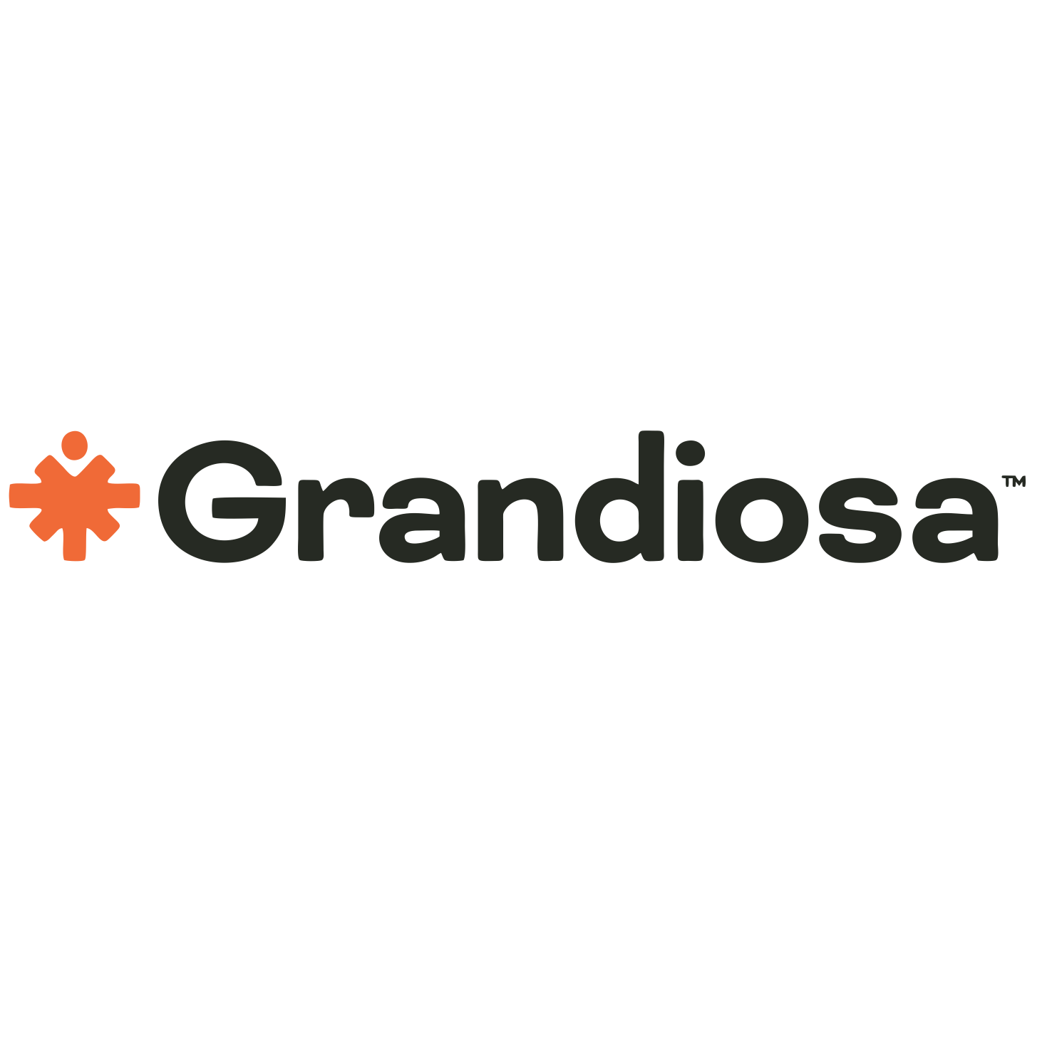 Grandiosa logo with an orange snowflake-like icon and the word 'Grandiosa' in black text.