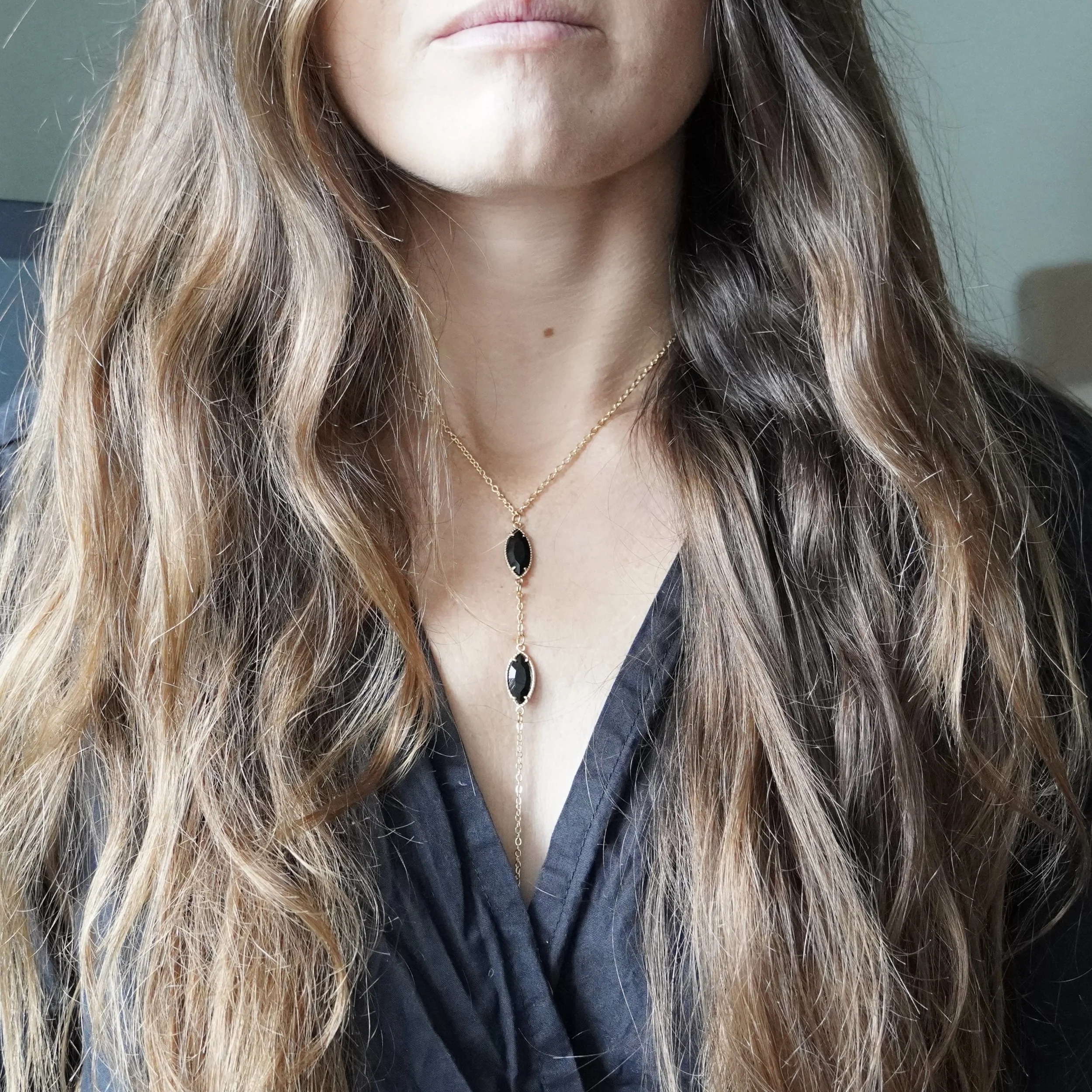 black droplet necklace