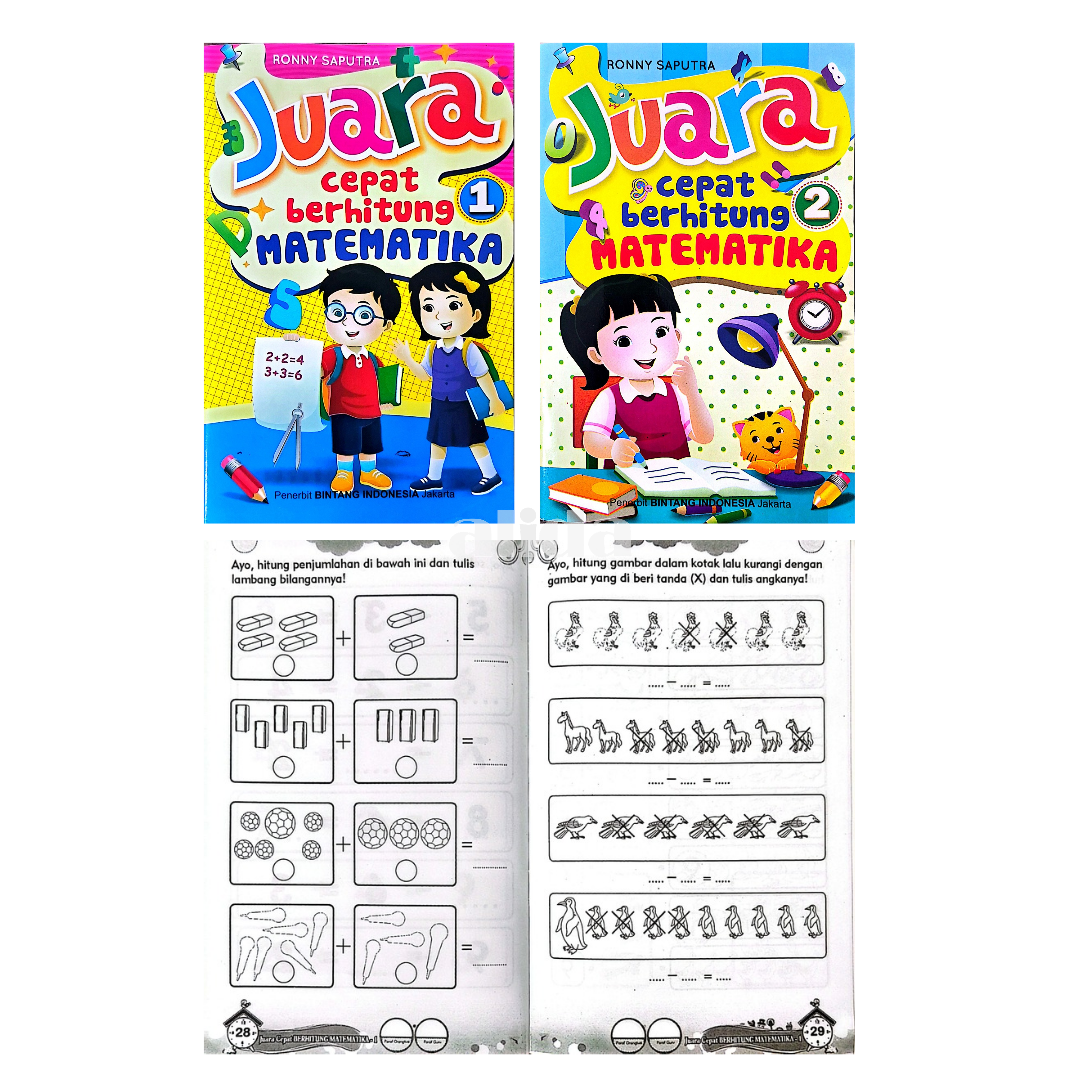 [2 Buku] Buku Juara Cepat Berhitung Matematika 1 2 - Bintang Indonesia