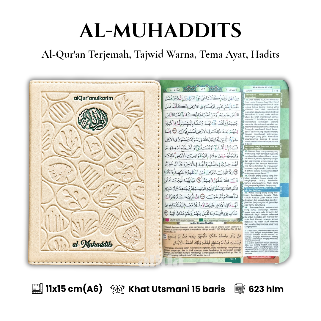 28 Cover+isi Al-Muhaddits A6 Jaket Cream rev.png