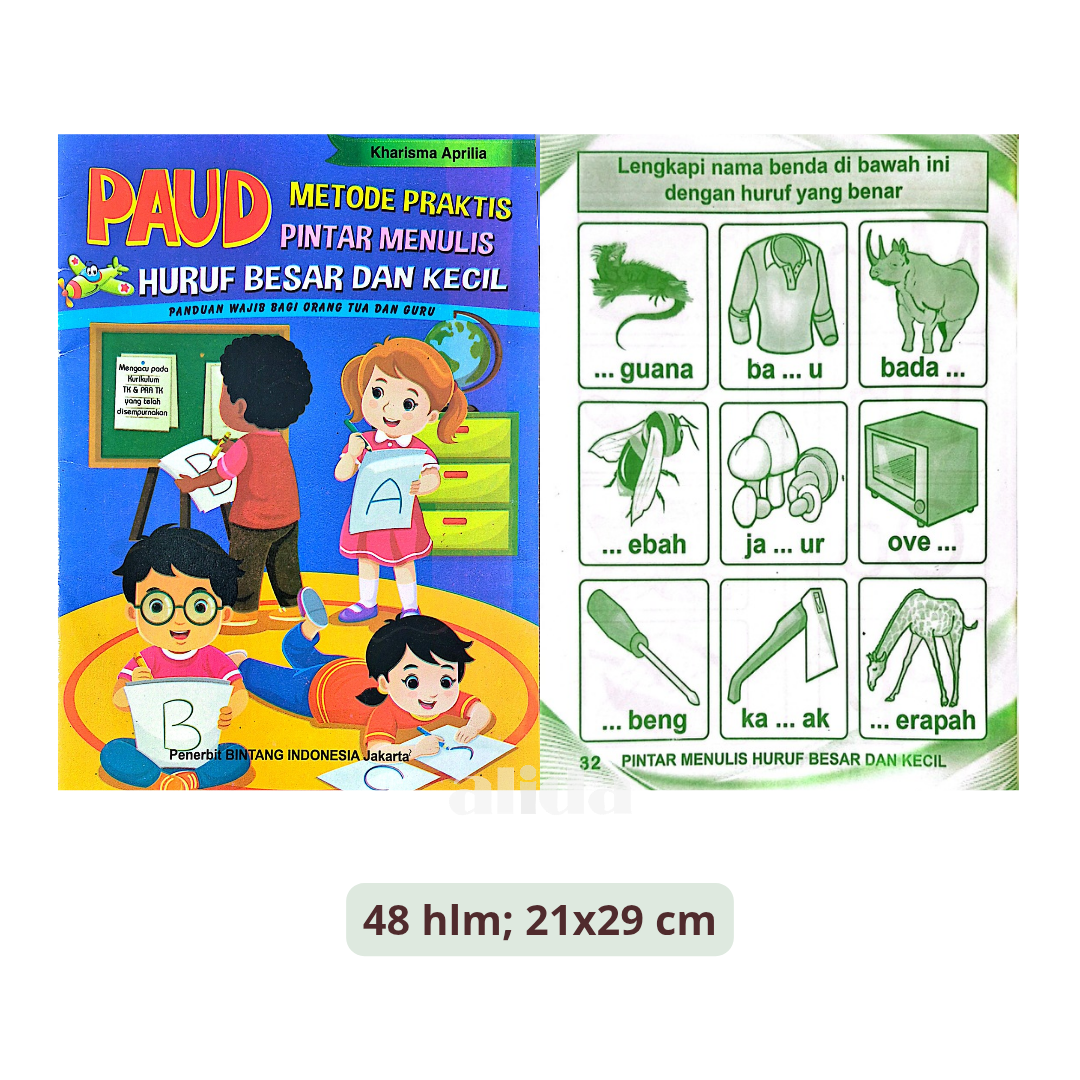 Buku Paud Metode Praktis Pintar Menulis Huruf Besar Dan Kecil - Bintang Indonesia
