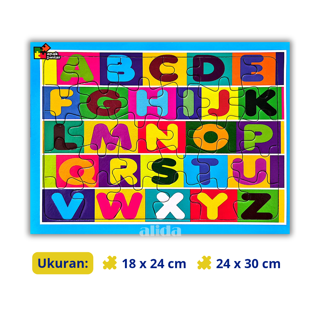 Puzzle Abjad Huruf - Mainan Anak Tema Edukasi