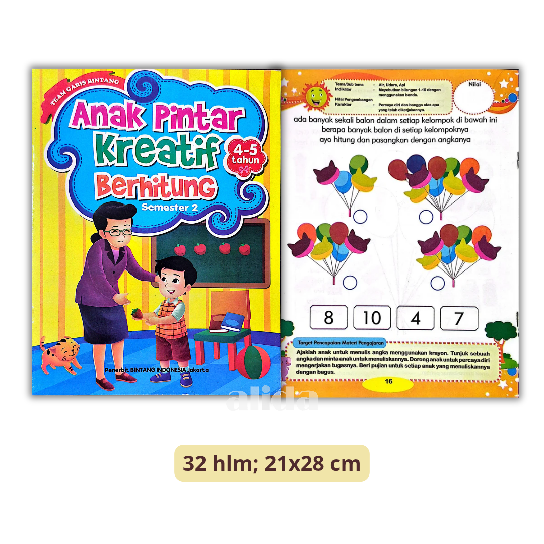 Buku Anak Pintar Kreatif Berhitung 4-5 Tahun - Bintang Indonesia