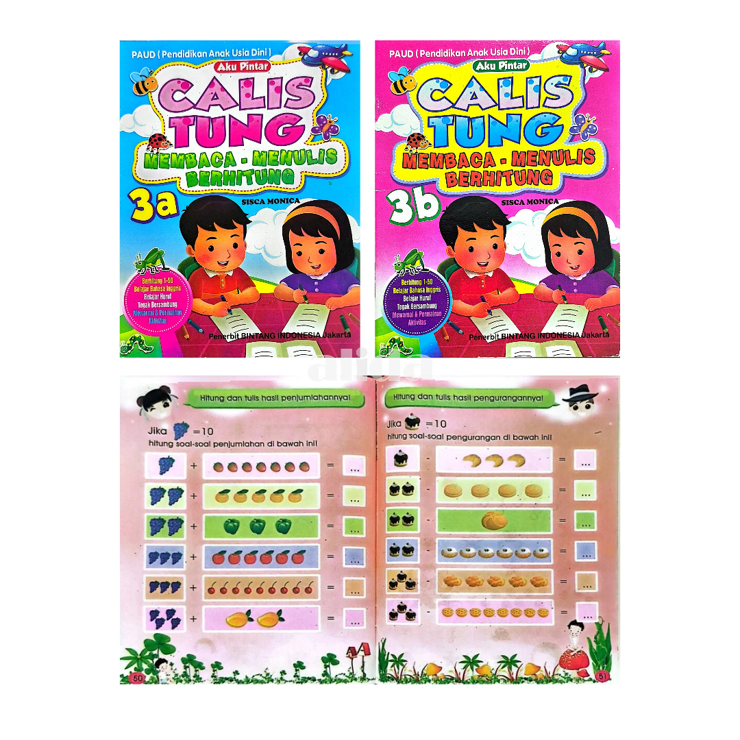 [2 Buku] Buku Aku Pintar Calistung 3A 3B - Bintang Indonesia