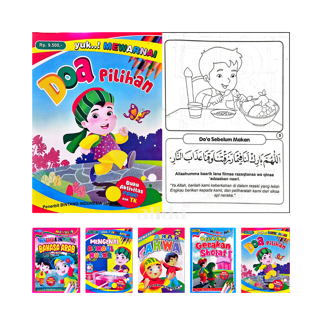 Buku Seri Yuk Mewarnai Dilengkapi Belajar Menulis dan Membaca - Bintang Indonesia