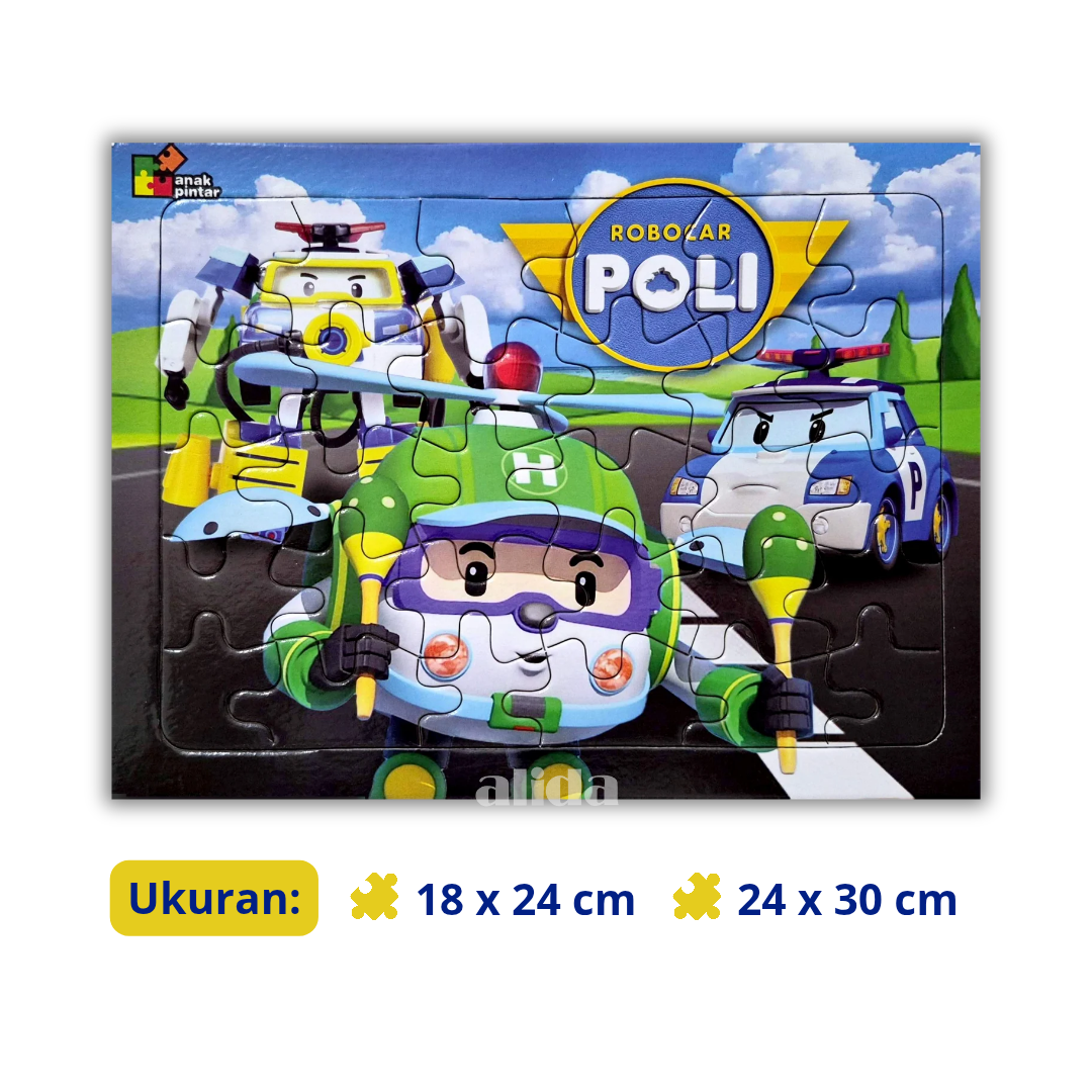 Puzzle Robocar Poli - Mainan Anak Tema Karakter Kartun