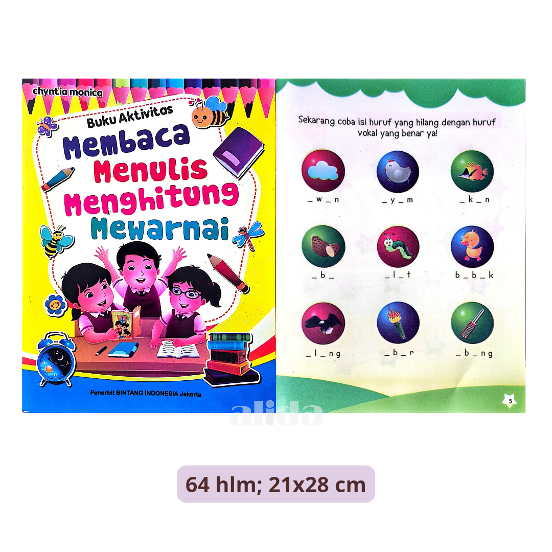 Buku Membaca Menulis Menghitung Mewarnai - Bitang Indonesia