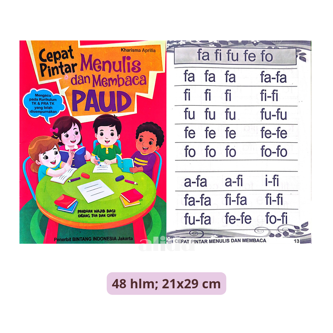 Buku Cepat Pintar Menulis Dan Mmebaca PAUD - Bintang Indonesia