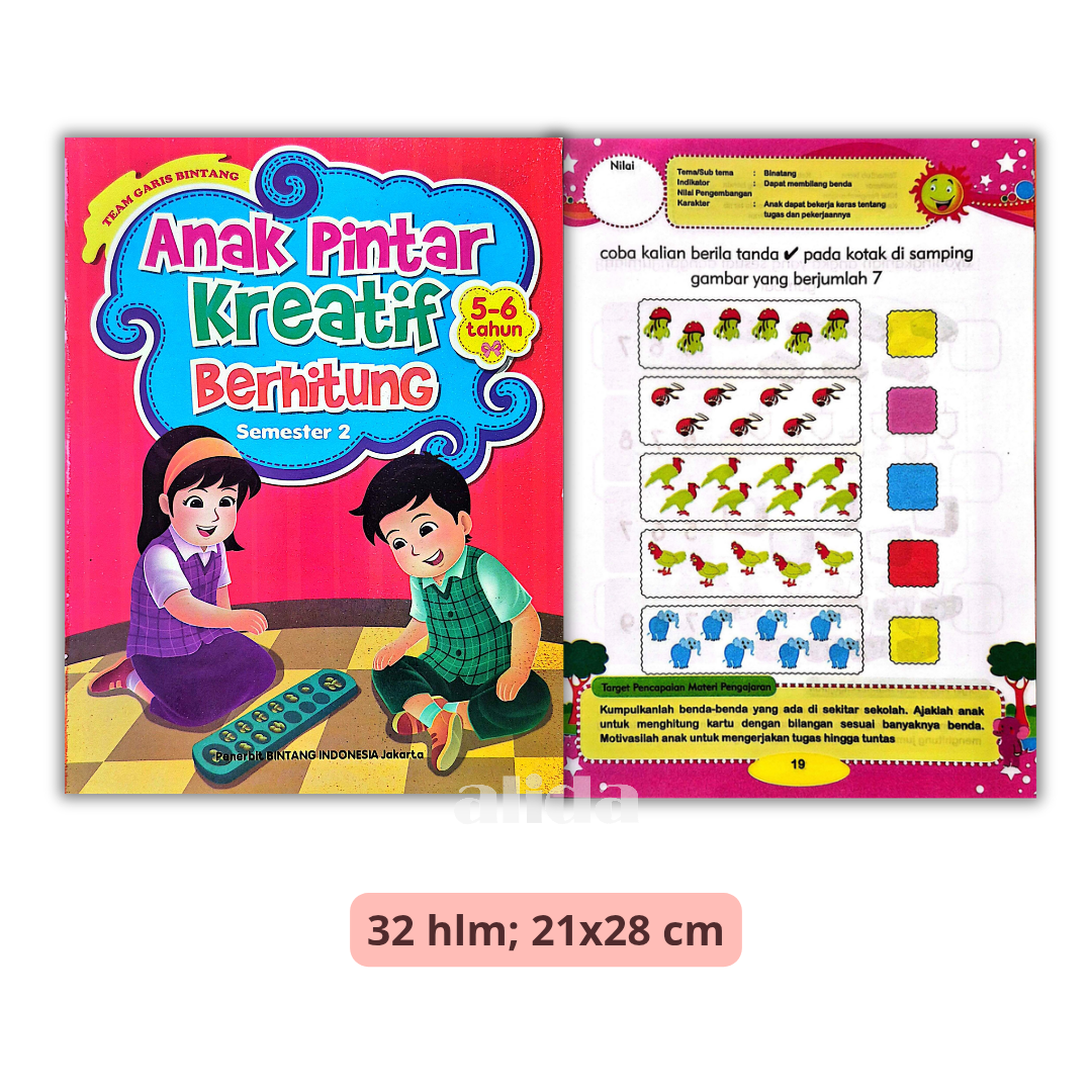 Buku Anak Pintar Kreatif Berhitung 5-6 Tahun - Bintang Indonesia
