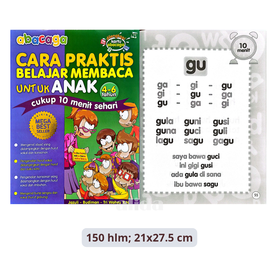 Buku ABACAGA Cara Praktis Belajar Membaca - Kawan Pustaka