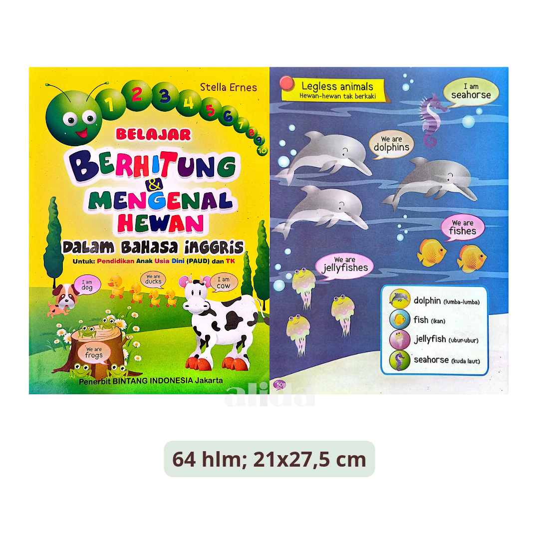 Buku Belajar Berhitung & Mengenal Hewan Dalam Bahasa Inggris - Bintang Indonesia