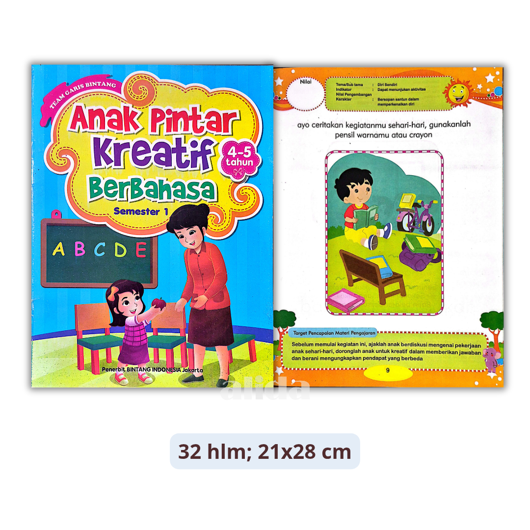 Buku Anak Pintar Kreatif Berbahasa 4-5 Tahun - Bintang Indonesia