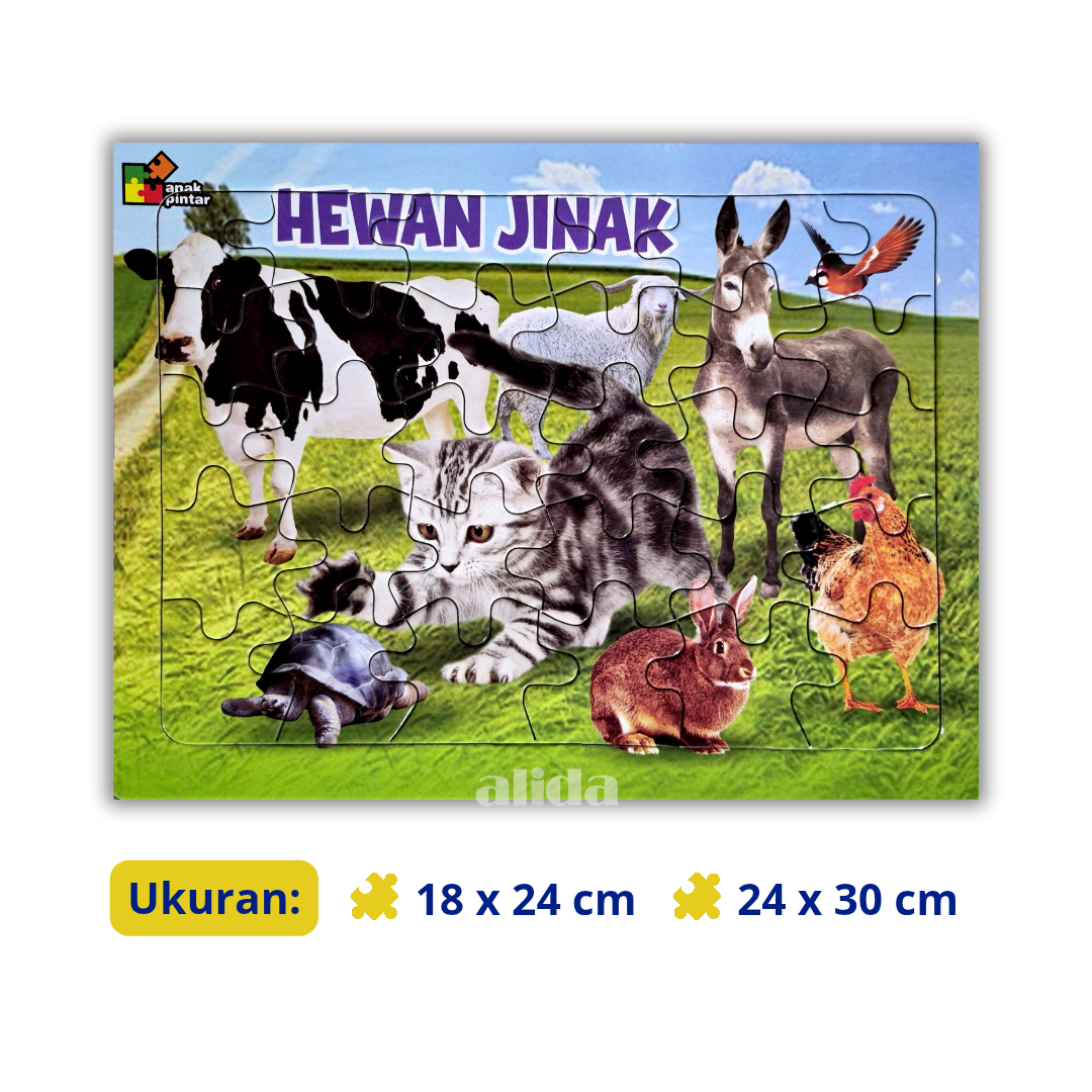 Puzzle Hewan Jinak - Mainan Anak Tema Edukasi